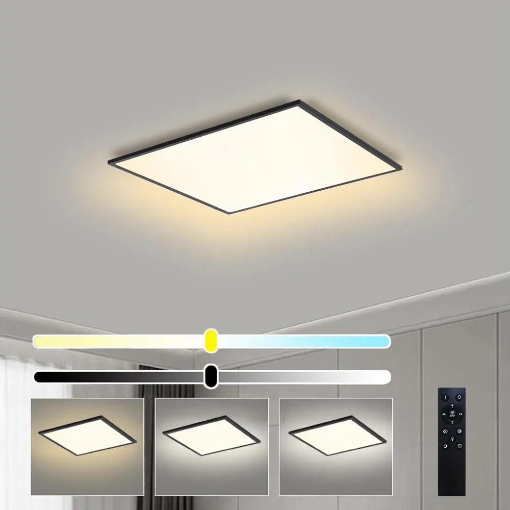 Brilagi - Stmievateľné LED svietidlo SLIMFRAME LED/36W/230V 45x45 cm čierna + diaľkové ovládanie
