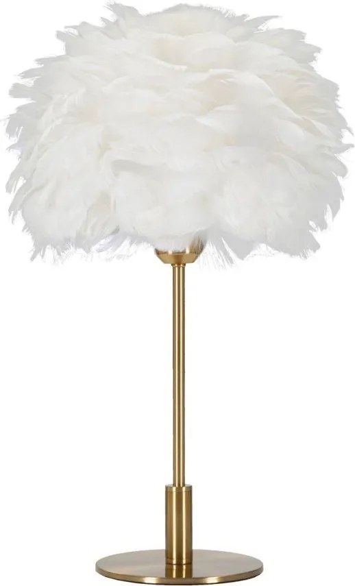 Biela/v zlatej farbe stolová lampa (výška 50 cm) Ball Feather – Mauro Ferretti