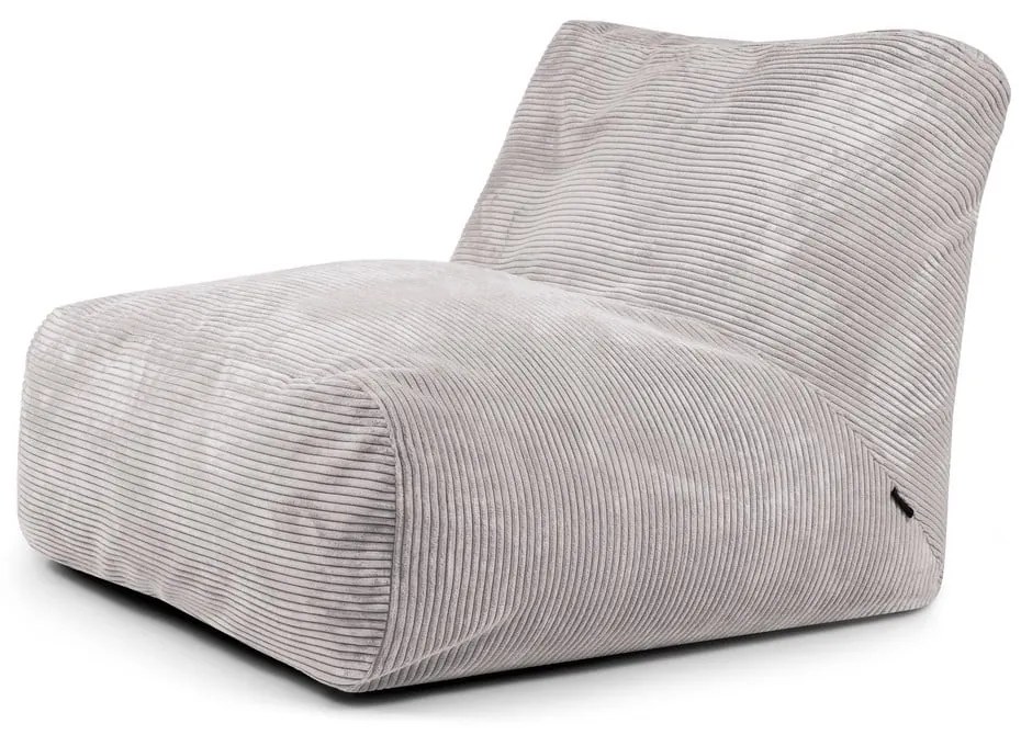 Svetlosivý menčestrový sedací vak Tube 100 – SLOWDOWN