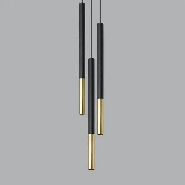 Luster na lanku MOSAIC 3xG9/12W/230V čierna/zlatá