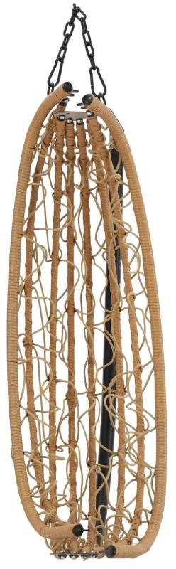 Závesné kreslo Garden Line béžovej farby s béžovým vankúšom a čiernym rámom FAT9100