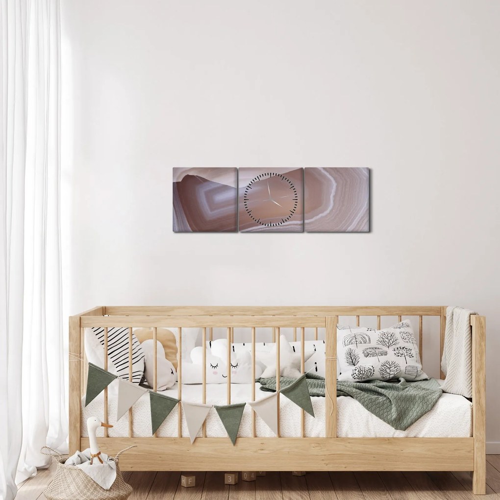 Obraz - Mramorový achát (s hodinami) (90x30 cm)