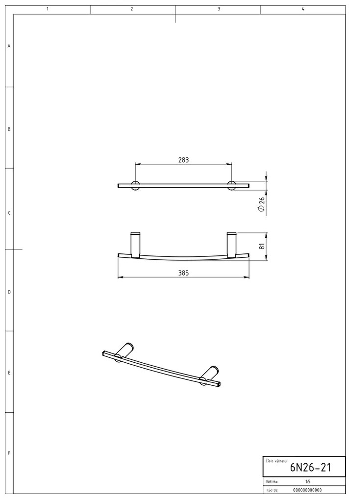 Novaservis - Držiak uterákov na vykurovací rebr. 385 mm Metalia 2 chróm, 6226/1,0