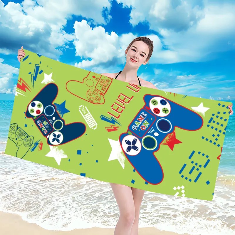Plážová osuška GO WIN 100x180 cm zelená, 100% mikrovlákno