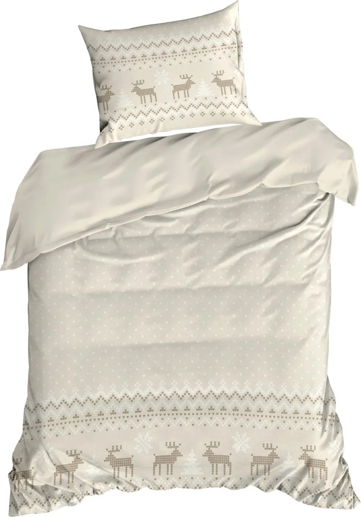 VIANOČNÉ RENFORCÉ OBLIEČKY LUKE 140X200 CM, 1 KS 70X80 CM VZOROVANÉ