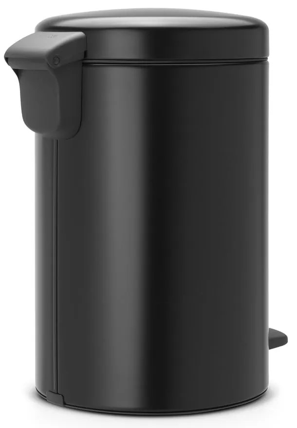 Matne čierny nášľapný oceľový odpadkový kôš 12 l NewIcon – Brabantia
