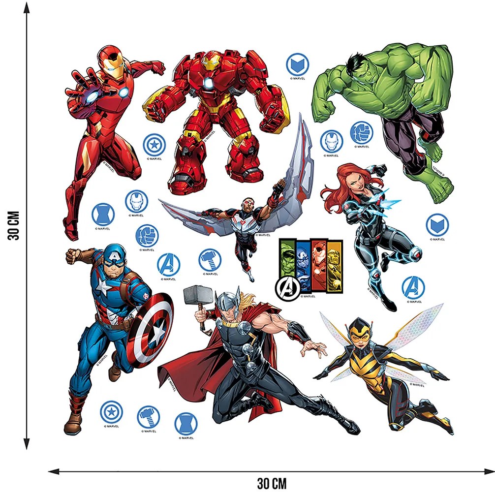 Detská samolepka na stenu MARVEL - Avengers 1 - 30x30 cm