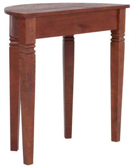 furniture-nabytek.cz - Masívny konzolový stôl Catana z borovice, hnedý, lakovaný – guľatý