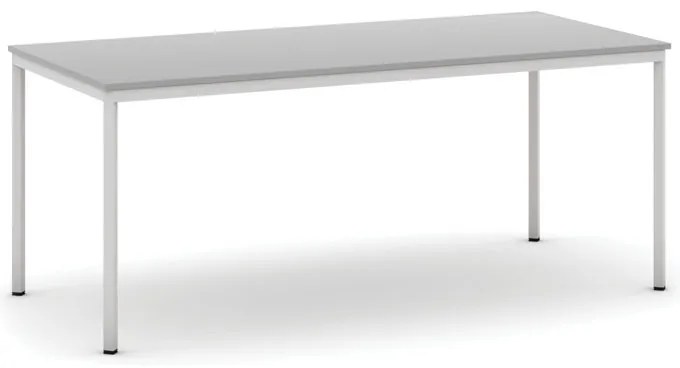 Jedálenský stôl, 180x80 cm, sivá podnož, sivá