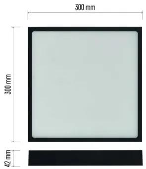 EMOS Prisadené stropné LED osvetlenie NEXXO, 28,5W, teplá biela-studená biela, štvorcové, čierne