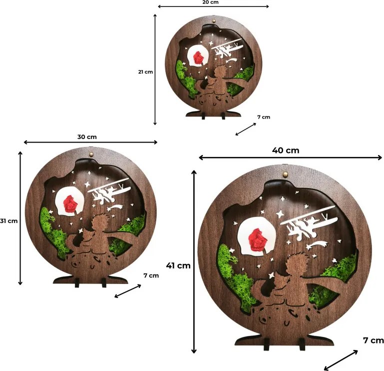 Stmievateľná LED stolová lampa s motívom Malého princa | Sentop LED0575-WENGE
