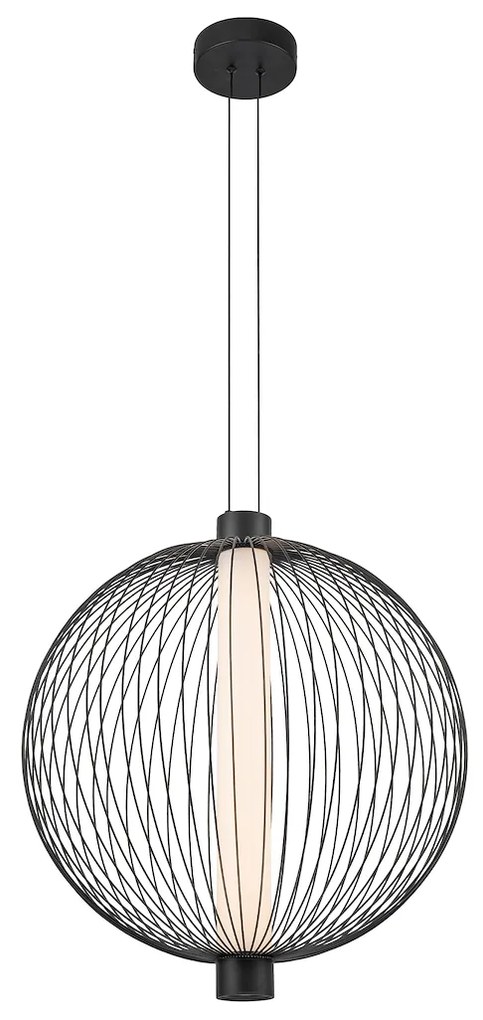 Závesné svietidlo Kyoto, 1x čierne drôtené tienidlo, (fi 54cm), b