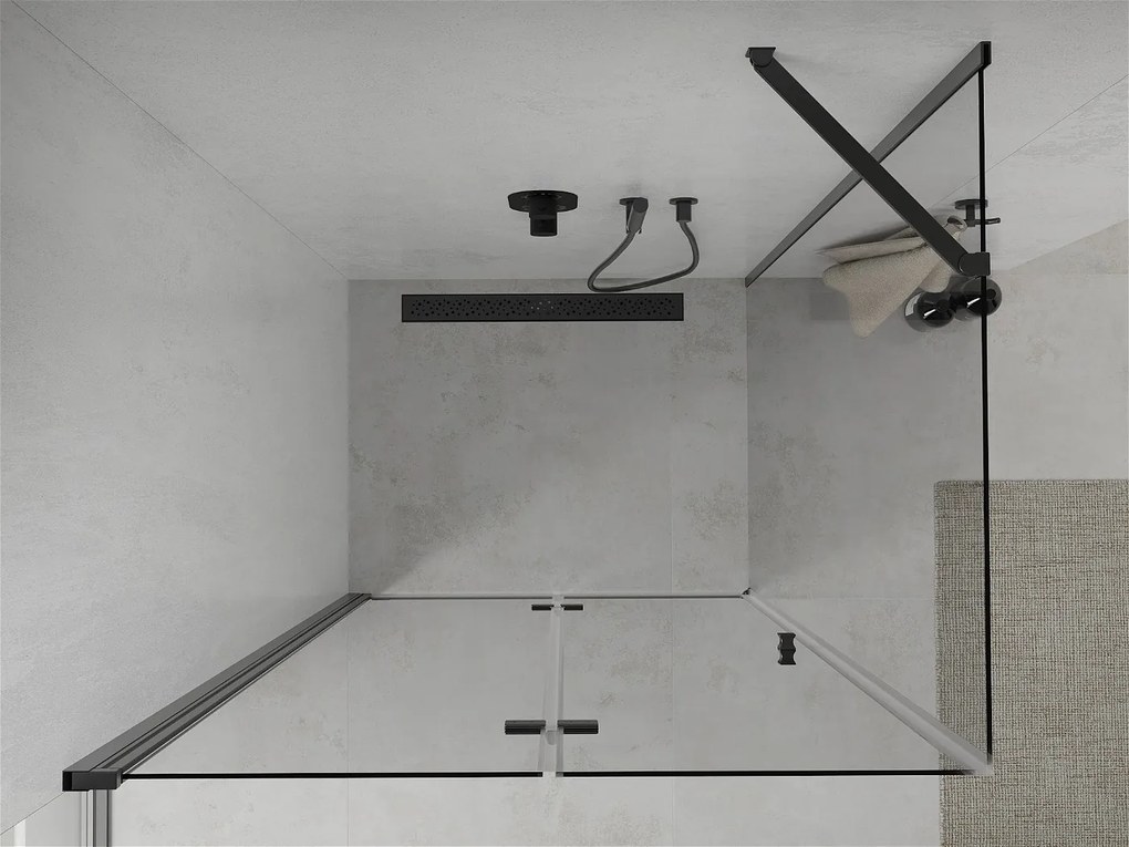 Mexen Lima sprchovací kút 100x80 cm, priehľadná, čierna, 856-100-080-70-00