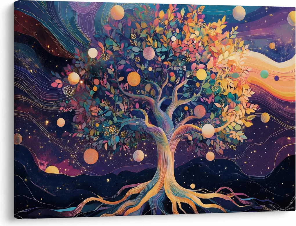 Obraz – Fialový strom plný energie (70x50 cm)