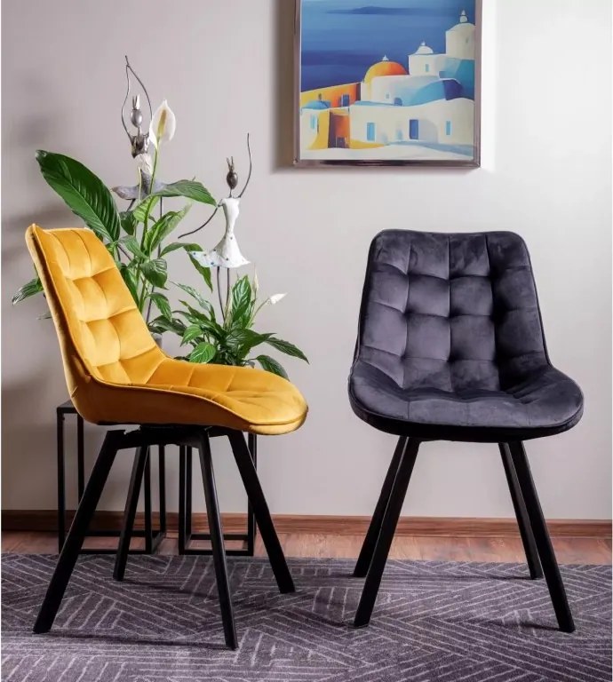 SI Monti Velvet stolička čierna