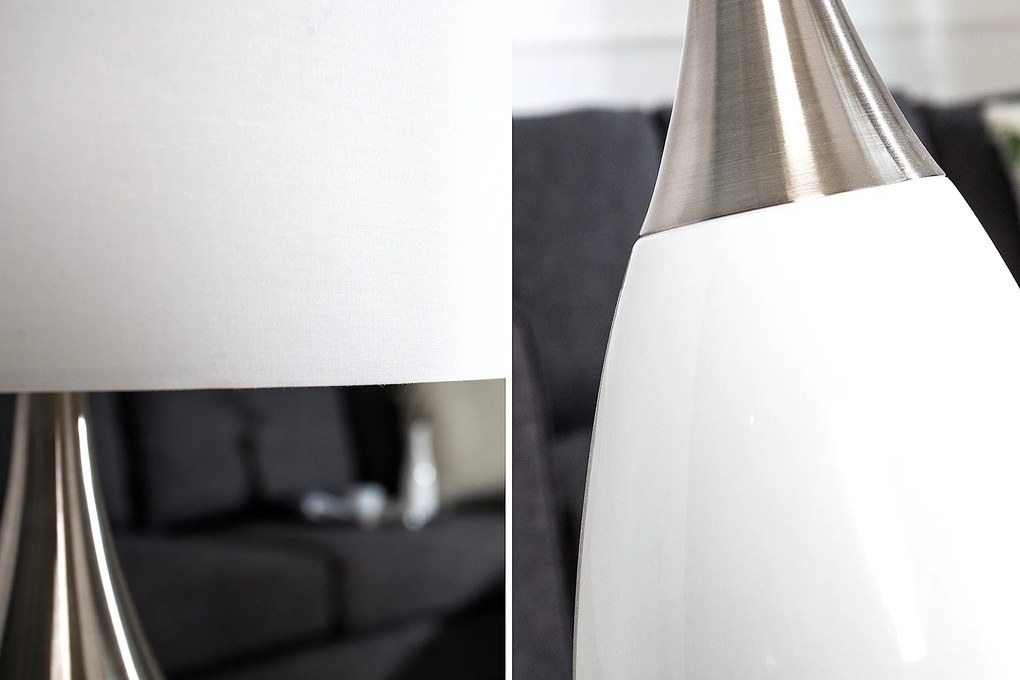 Stolná lampa Carla 60cm biela