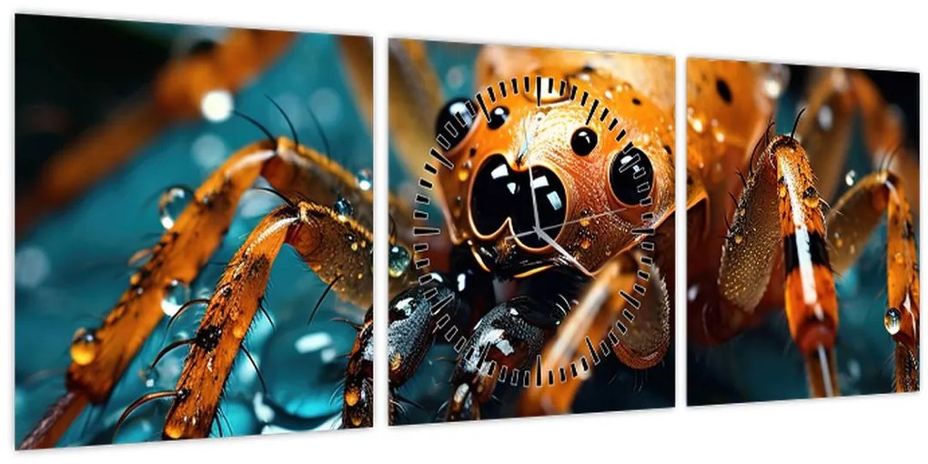 Obraz - Detail pavúka (s hodinami) (90x30 cm)