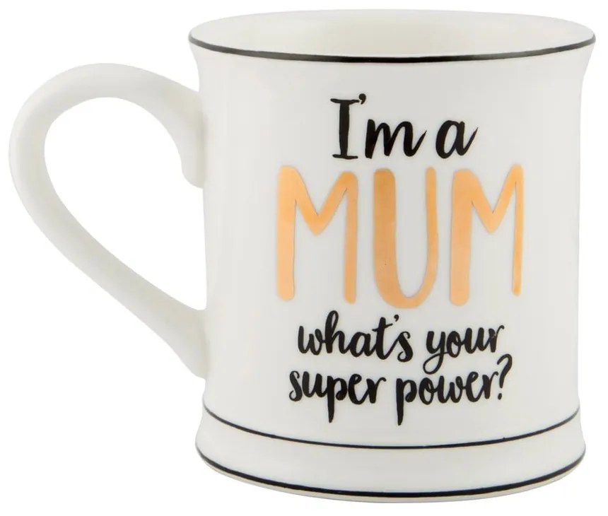 Porcelánový hrnček Sass & Belle Super Mum, 400 ml