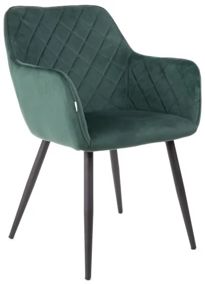 Jedálenská stolička SHELTON zamatová zelená 860480