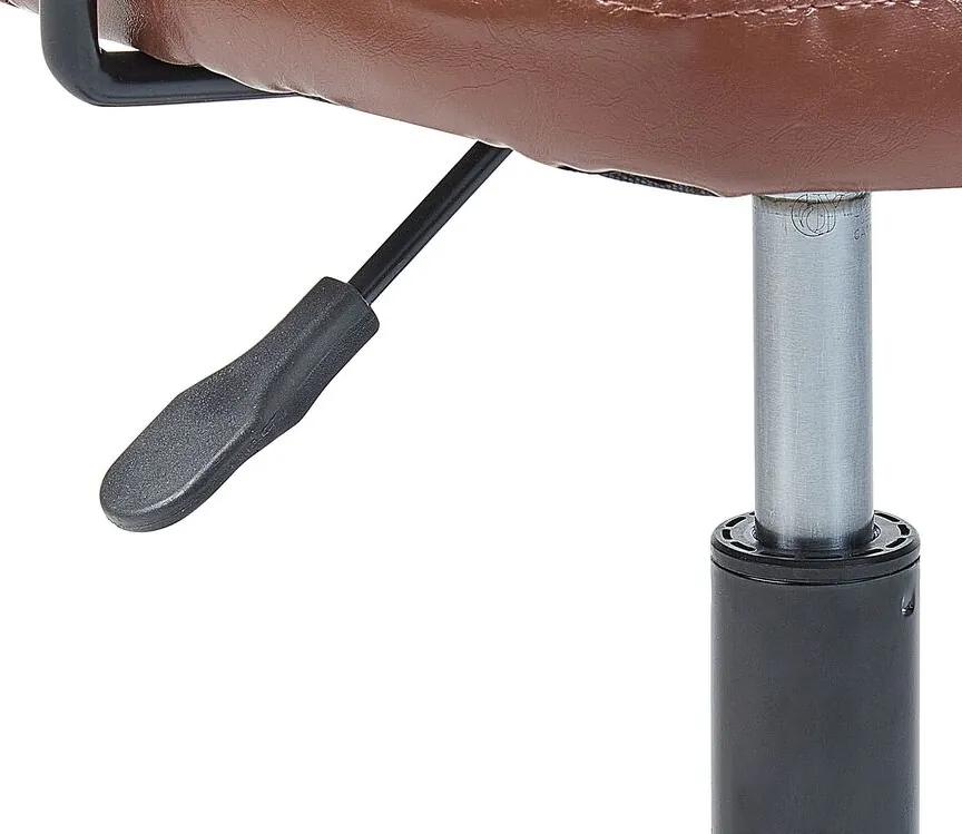 Kancelárska stolička z umelej kože hnedá ALGERITA Beliani