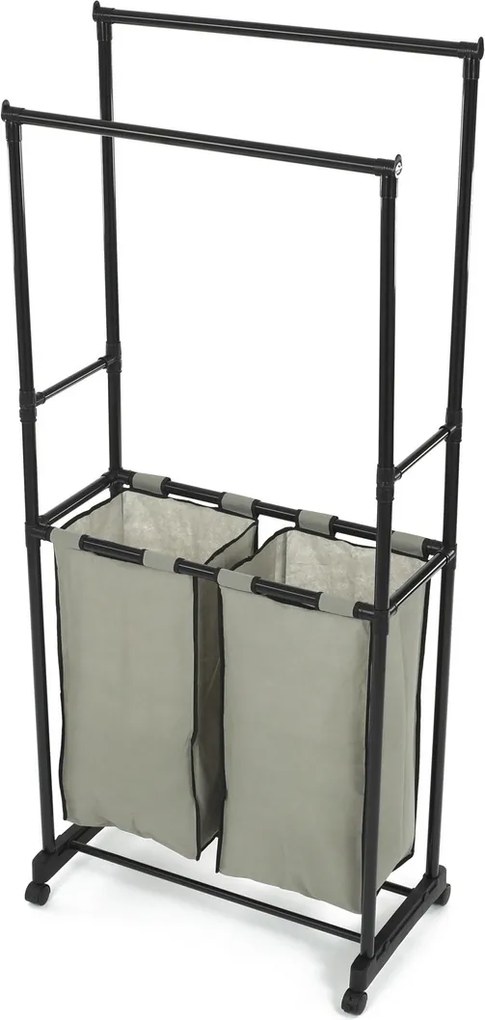 Stojan s úložným priestorom GD-176 BK, plast, čierna