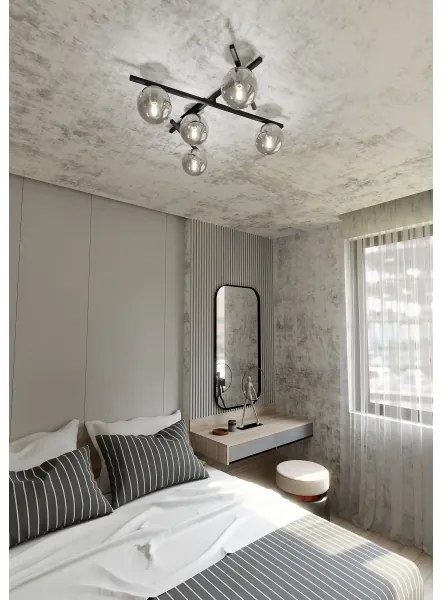 Stropné svietidlo SMART 5xE14/10W/230V čierna/šedá