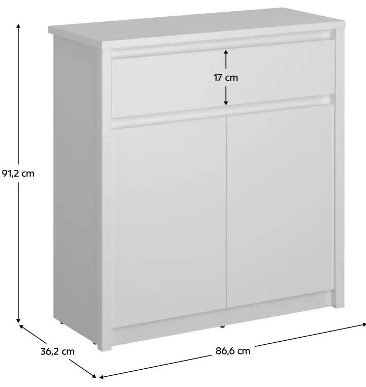 Komoda ERODIO (biela). Vlastná spoľahlivá doprava až k Vám domov. 1091497