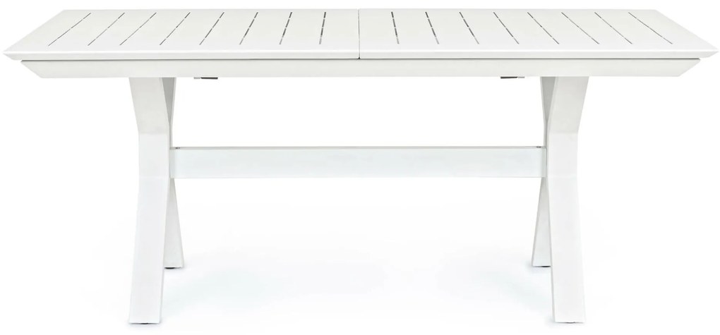 Záhradný rozkladací stôl nekyo 180 (240) x 100 cm biely MUZZA