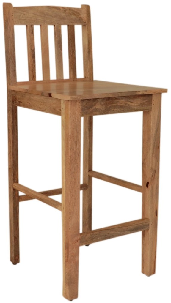 furniture-nabytek.cz - Barová stolička s operadlom z mangového dreva