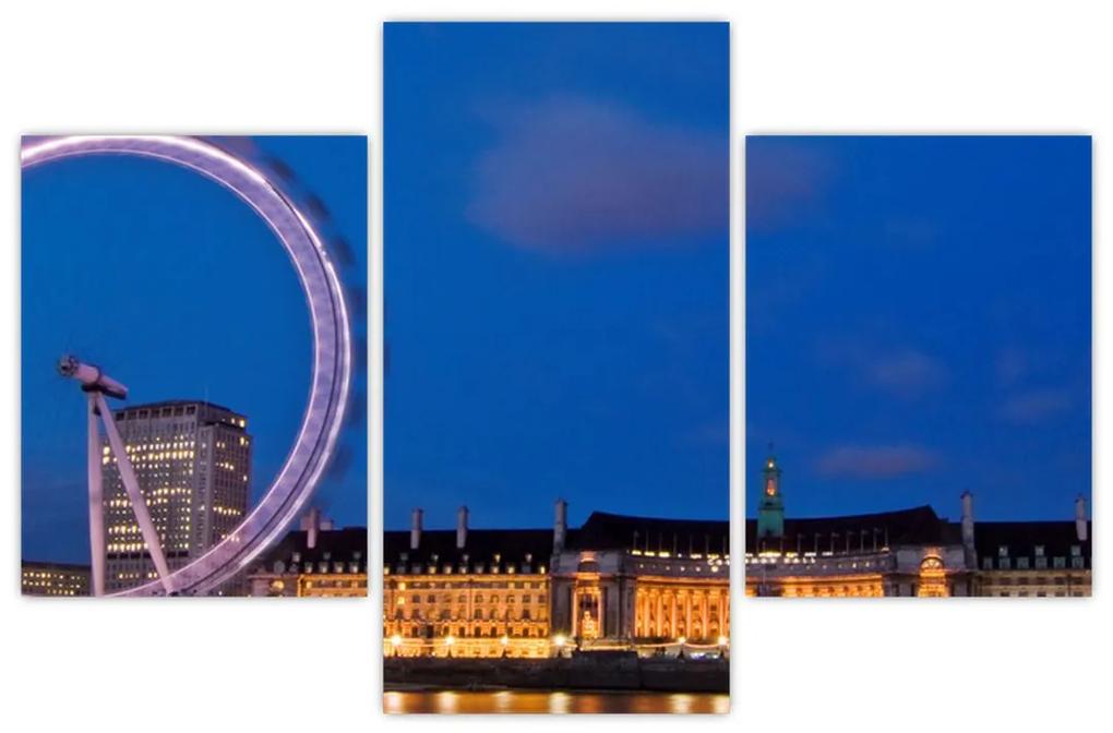 Londýnske oko v noci - obraz