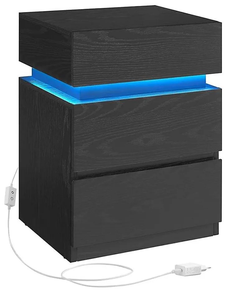 Nočný stolík SMARTIE s podsvietením – čierny