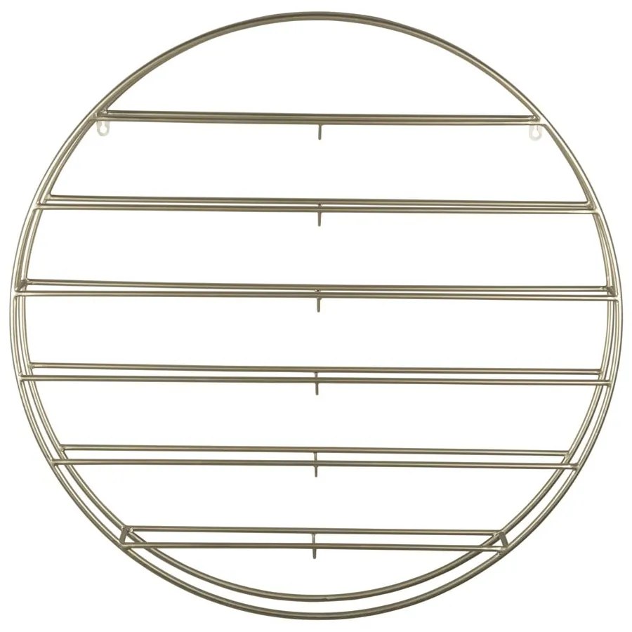 Nástenný kovový regál na víno v zlatej farbe počet fliaš 12 80x80x9 cm Redondo – PT LIVING
