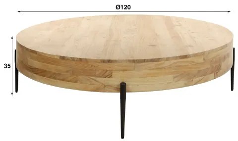 Konferenčný stôl 27-98 Bulky Ø120cm Drevo Acacia  - Komfort-nábytok