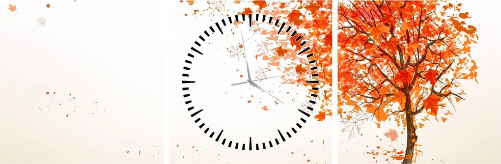 Obraz - Strom vo vetre (s hodinami) (90x30 cm)
