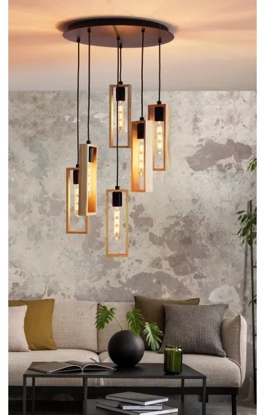 Eglo 44054 - Závesné svietidlo na lanku LITTLETON 6xE27/60W/230V