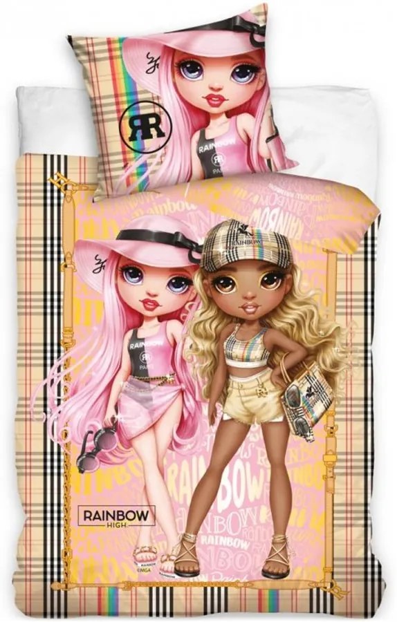 Bavlnené posteľné obliečky Rainbow High - motív Beach fashion - 100% bavlna - 70 x 90 cm + 140 x 200 cm