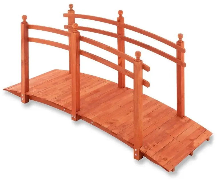 Garthen 72827 Záhradný drevený mostík so zábradlím - 235 x 75 x 109 cm