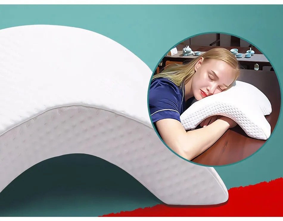 Ergonomický vankúš tvarovaný do oblúka