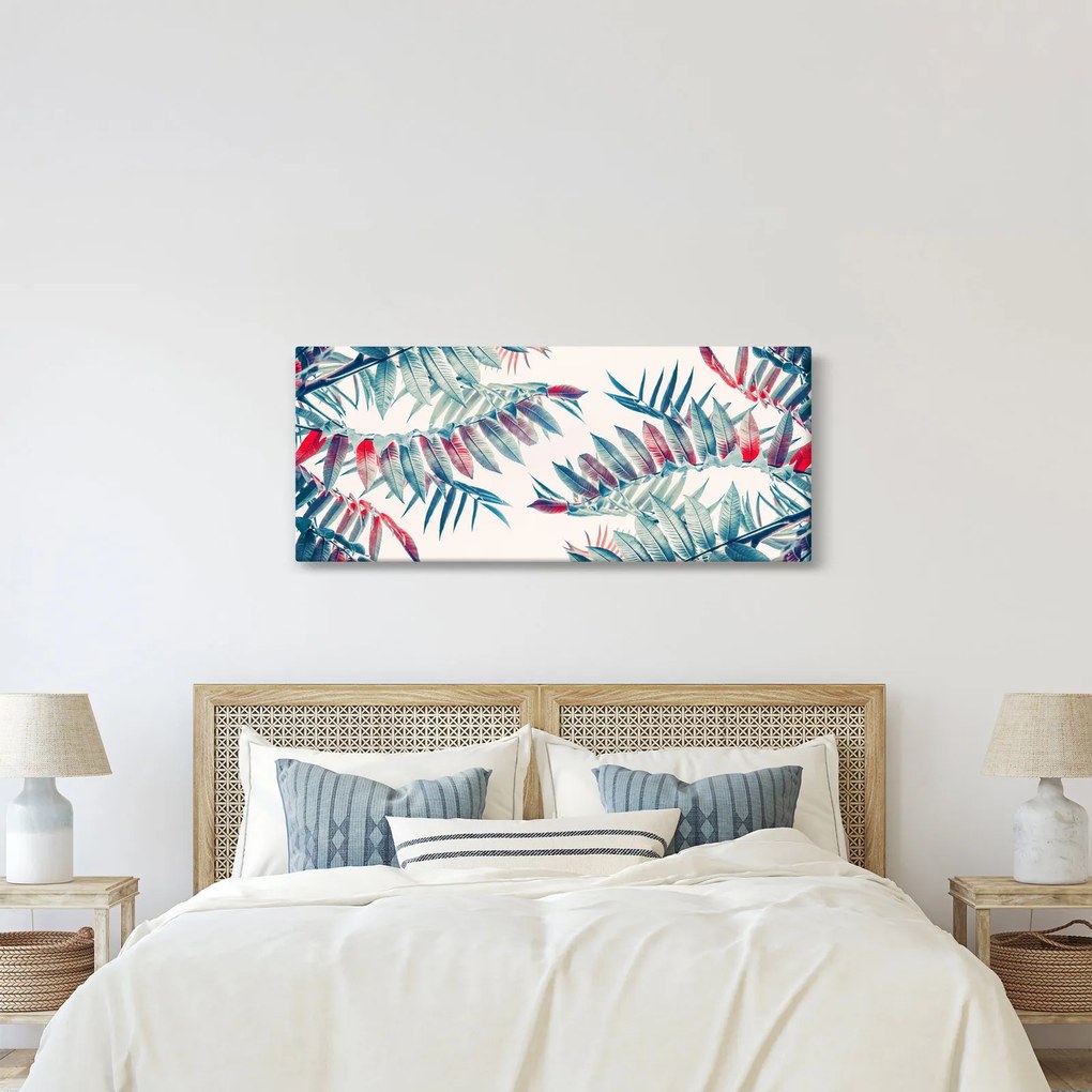 Obraz - Tropické listy (120x50 cm)