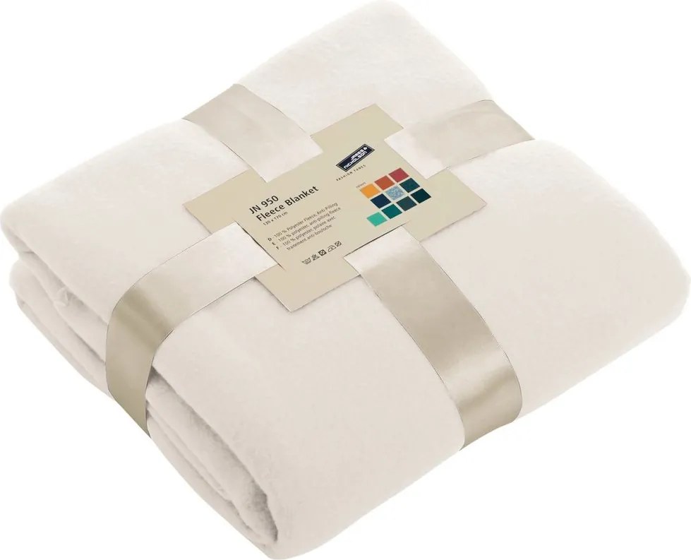 James & Nicholson (Daiber) Fleecová deka 130x170 cm JN950 - Šedo-biela | 130 x 170 cm