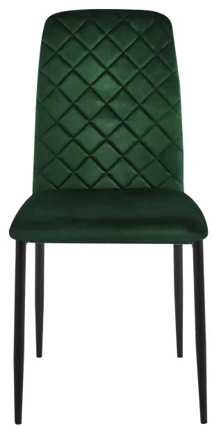 Jedálenská stolička MAVERIK zamatová, tmavozelená