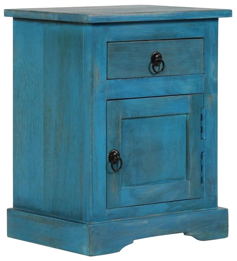 Nočný stolík z mangovníkového dreva 40x30x50 cm modrý 246150