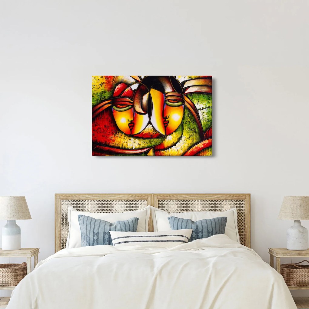 Obraz - Olejomaľba, abstraktné tváre (90x60 cm)
