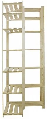 REGÁL DREVENÝ ROHOVÝ B-33 220x85x38 - BOROVICA