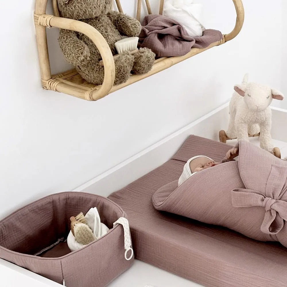 Mušelínová plienka z organickej bavlny mauve 70×70 cm