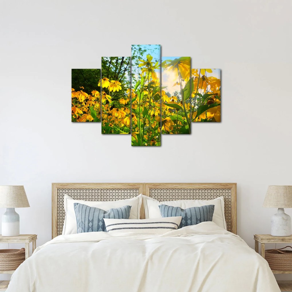 Obraz žltých kvetov (150x105 cm)
