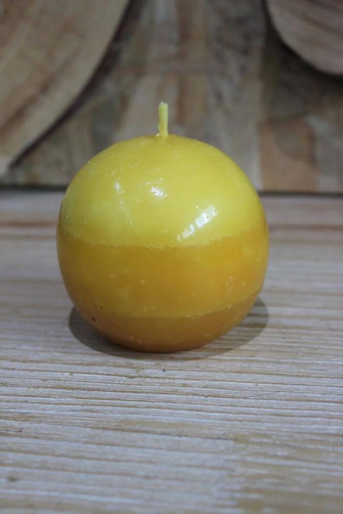 Žltá voňavá sviečka Citrus v tvare gule 7cm