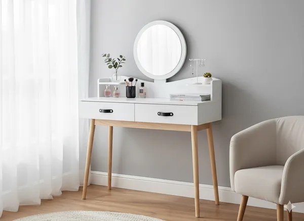 Toaletný stolík MINIMAL biely PHO1602