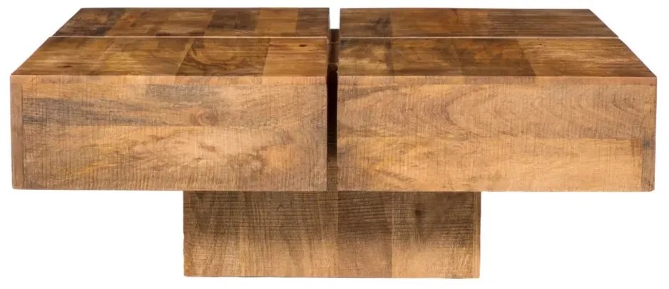 furniture-nabytek.cz - Masivní konferenční stolek Amberley z mangového dřeva, lakovaný, přírodní – 80×80 cm