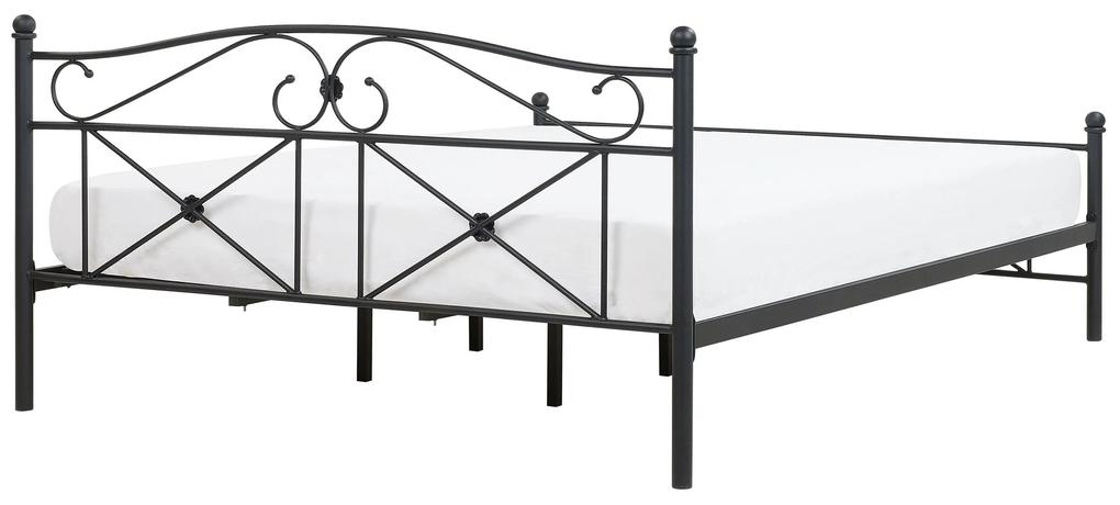 Čierna kovová posteľ s rámom 180 x 200 cm  RODEZ Beliani